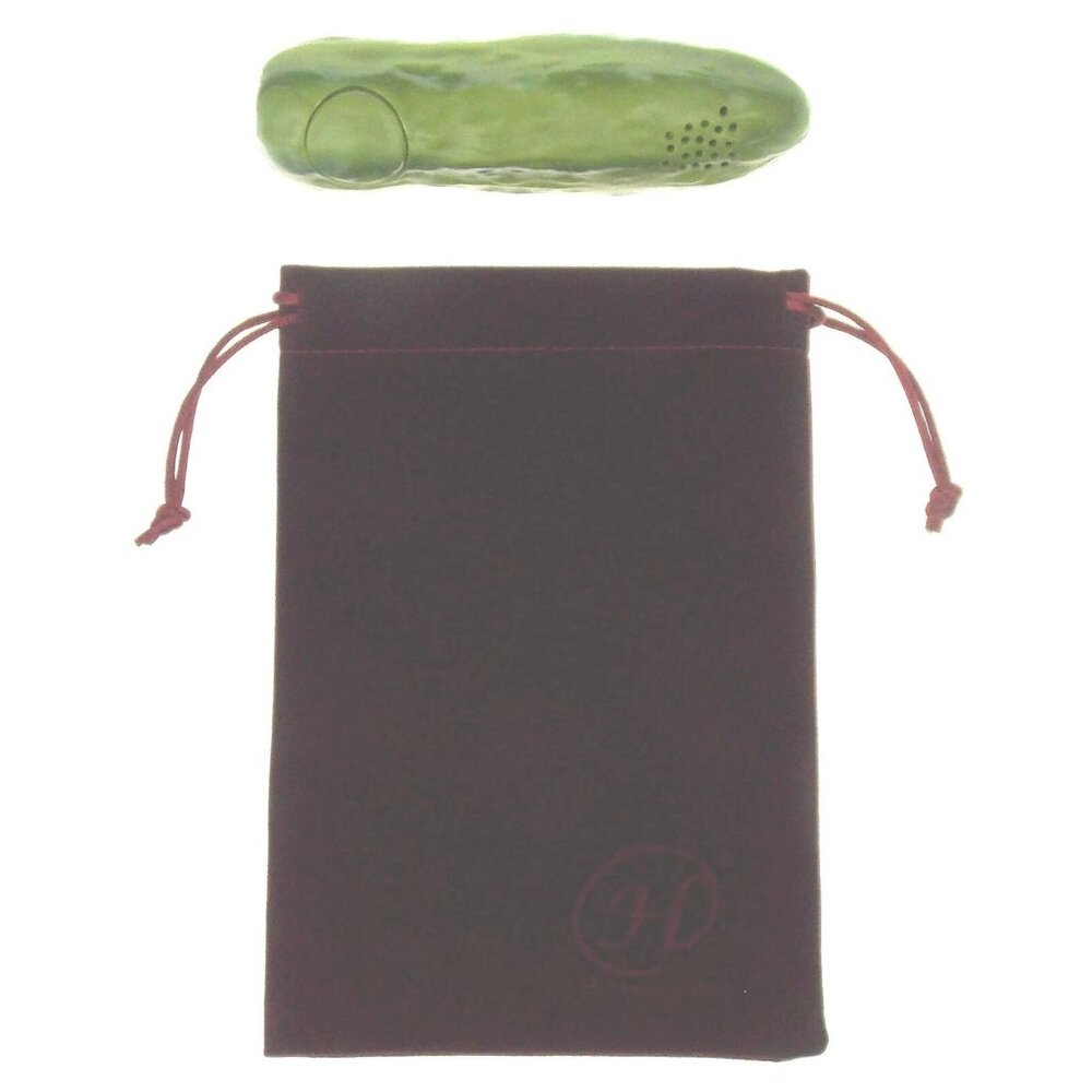Yodeling Pickle Red Velour Drawstring Bag Gag Gift Sounds Novelty Adults Kids
